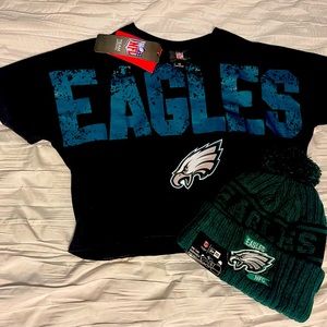 Philadelphia Eagles Women’s Crop and Pom Knit Hat